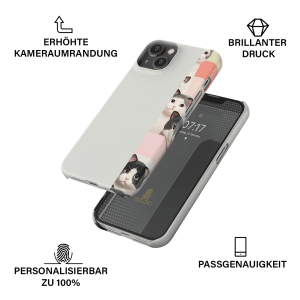 Handyhülle mit glänzender oder matter Oberfläche und vollflächigem rundum Druck. Individuelle Anpassung und schlankes Design vereinen optimalen Schutz und Persönlichkeit.