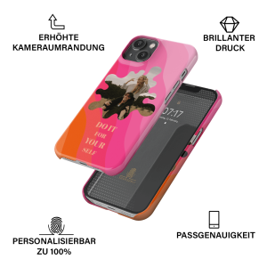 Handyhülle mit glänzender oder matter Oberfläche und vollflächigem rundum Druck. Individuelle Anpassung und schlankes Design vereinen optimalen Schutz und Persönlichkeit.