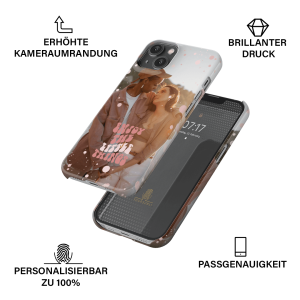 Handyhülle mit glänzender oder matter Oberfläche und vollflächigem rundum Druck. Individuelle Anpassung und schlankes Design vereinen optimalen Schutz und Persönlichkeit.