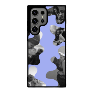 Handyhülle Galaxy 22 Ultra Aura Core - Lila Patchwork Design mit künstlerisches Layout