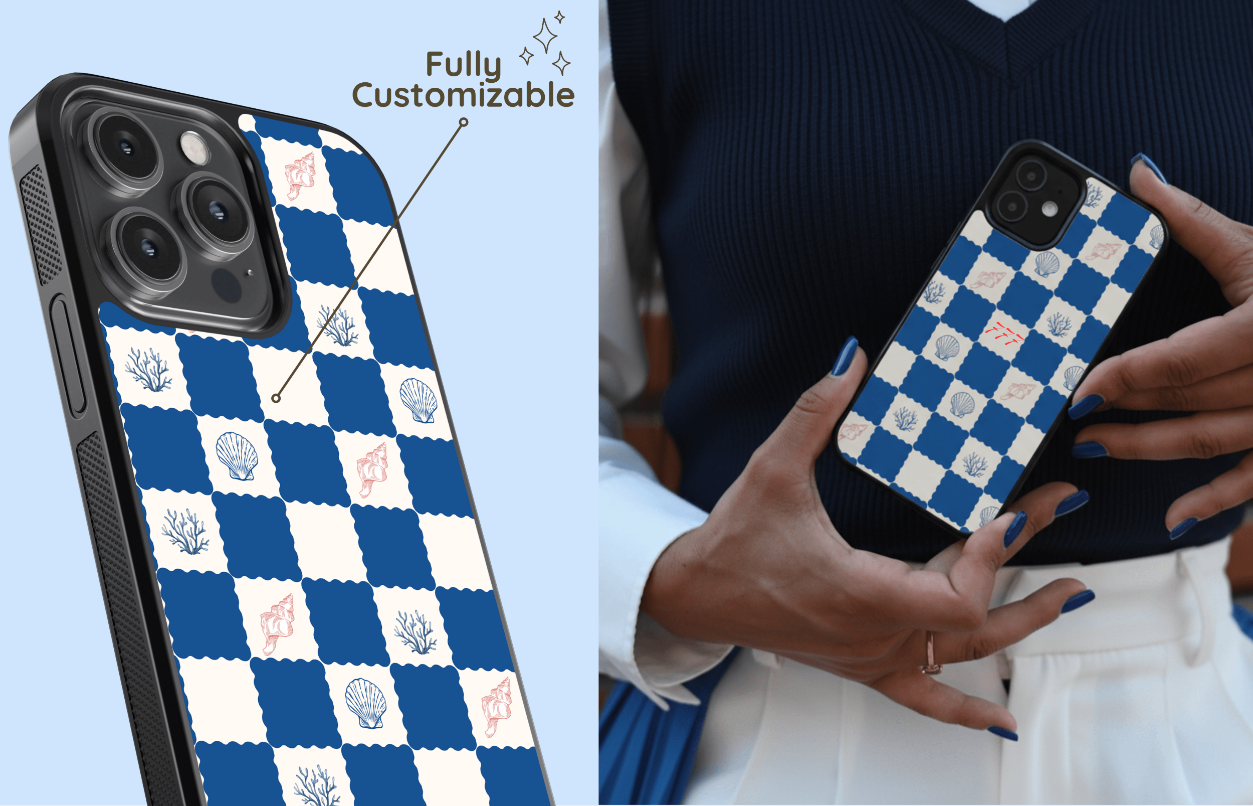 Amalfi Lemons Aura Core Case Mit Gestreiften Zitronenmuster Als Detailaufnahme Und Von Einer Frau in Italien Am Markt Gehalten | Yoursubli