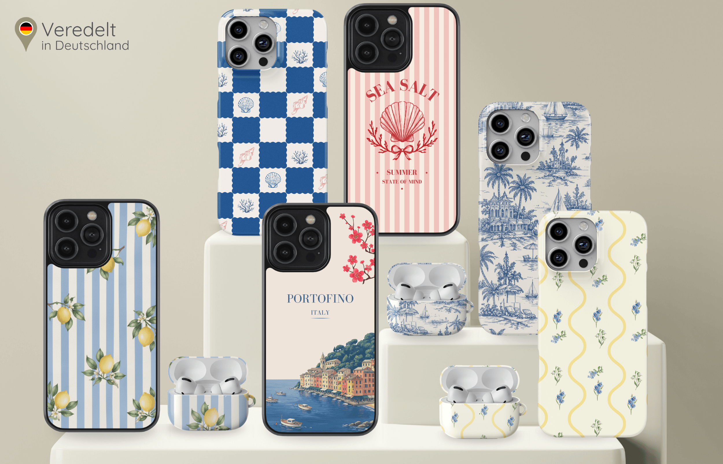 Verschiedene Personalisierte 1 handyhüllen Und Airpods Cases Der Yoursubli Coastal State Kollektion Mit Modernen Sommerlichen Strand mustern Veredelt in Deutschland | Yoursubli Verschiedene Personalisierte 1 handyhüllen Und Airpods Cases Der Yoursubli Coastal State Kollektion Mit Modernen Sommerlichen Strand mustern Veredelt in Deutschland | Yoursubli