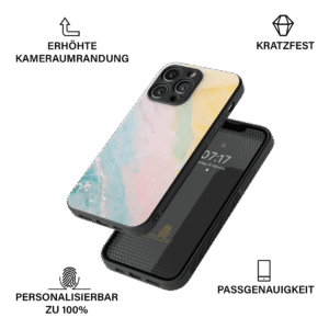 Handyhülle Aura Glass Seite - Pastel Stone Design