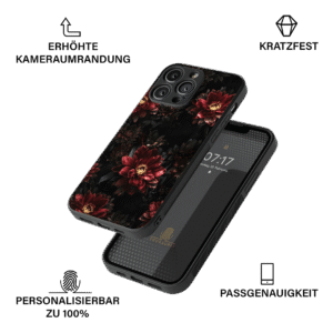 Handyhülle Aura Glass Seite - Midnight Bloom Design